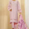 Traditional Vibes By HZ Stitched 3 Piece Solid Emb Chikankari Collection'2025-PWC-105-Pink