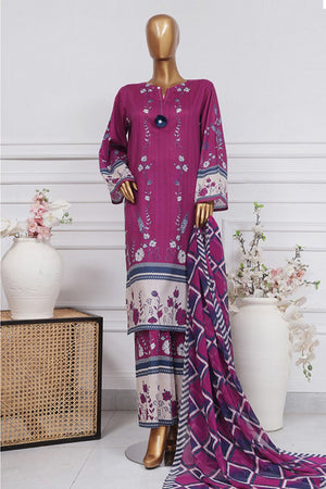 Art & Craft Prints By HZ Stitched 3 Piece Lawn Collection'2025-PWW-107