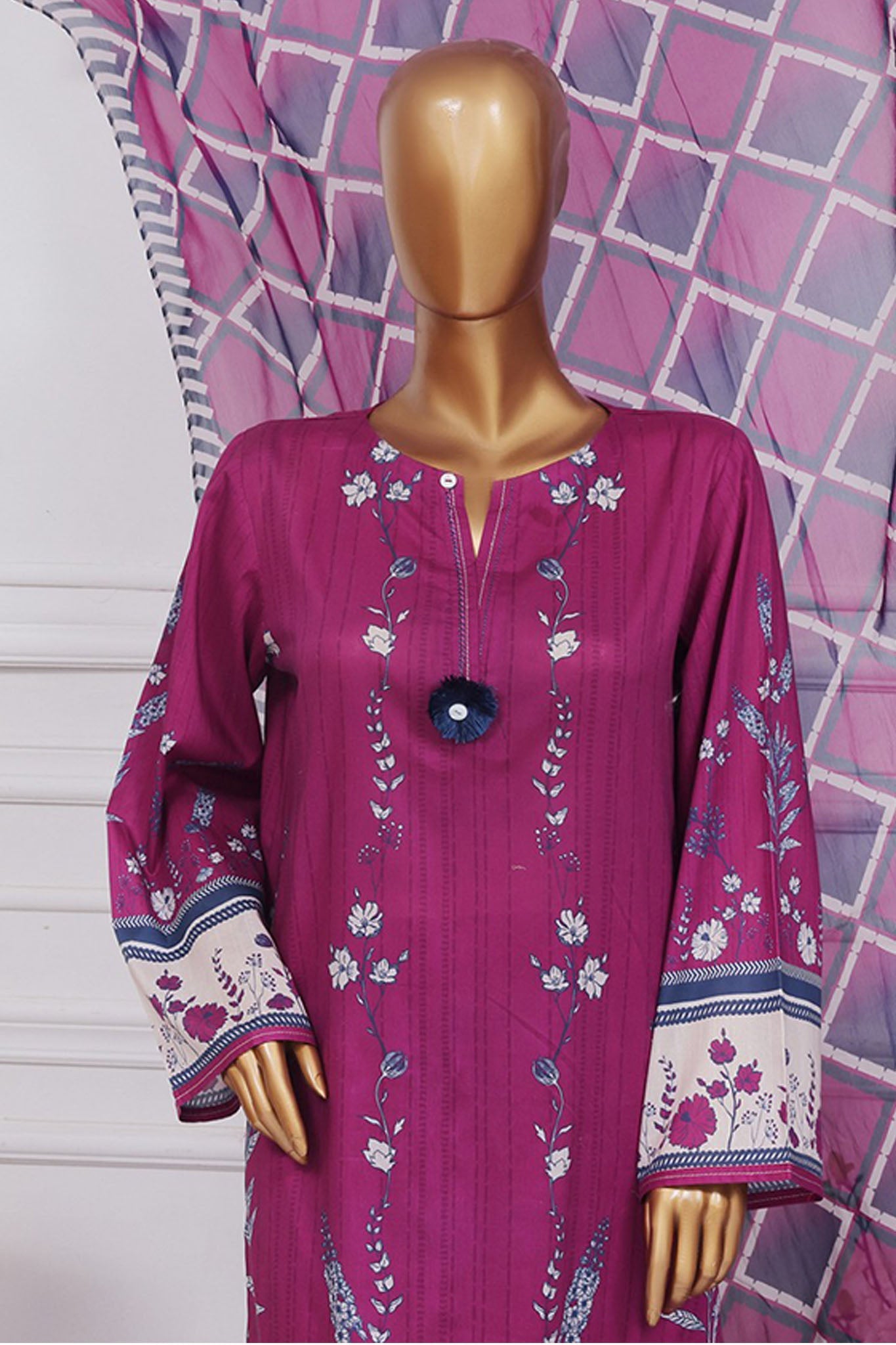 Art & Craft Prints By HZ Stitched 3 Piece Lawn Collection'2025-PWW-107