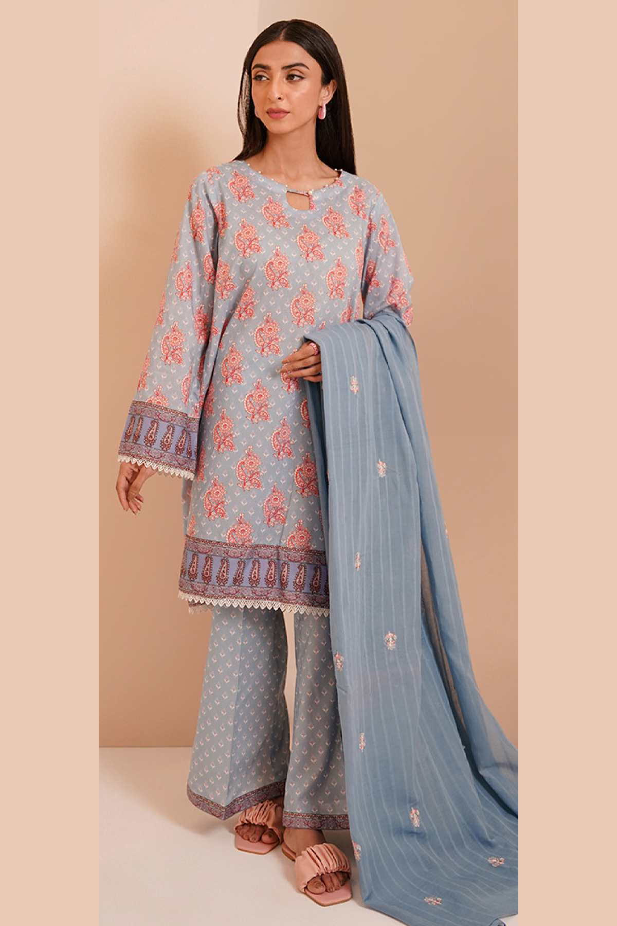 zellbury -Shirt Shalwar Dupatta - Purple - Lawn Suit-0430