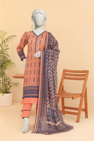 Summer Bloom Edition By Almeerah Unstitched 3 Piece Digital Printed Lawn Collection'2025-Peach Blossom