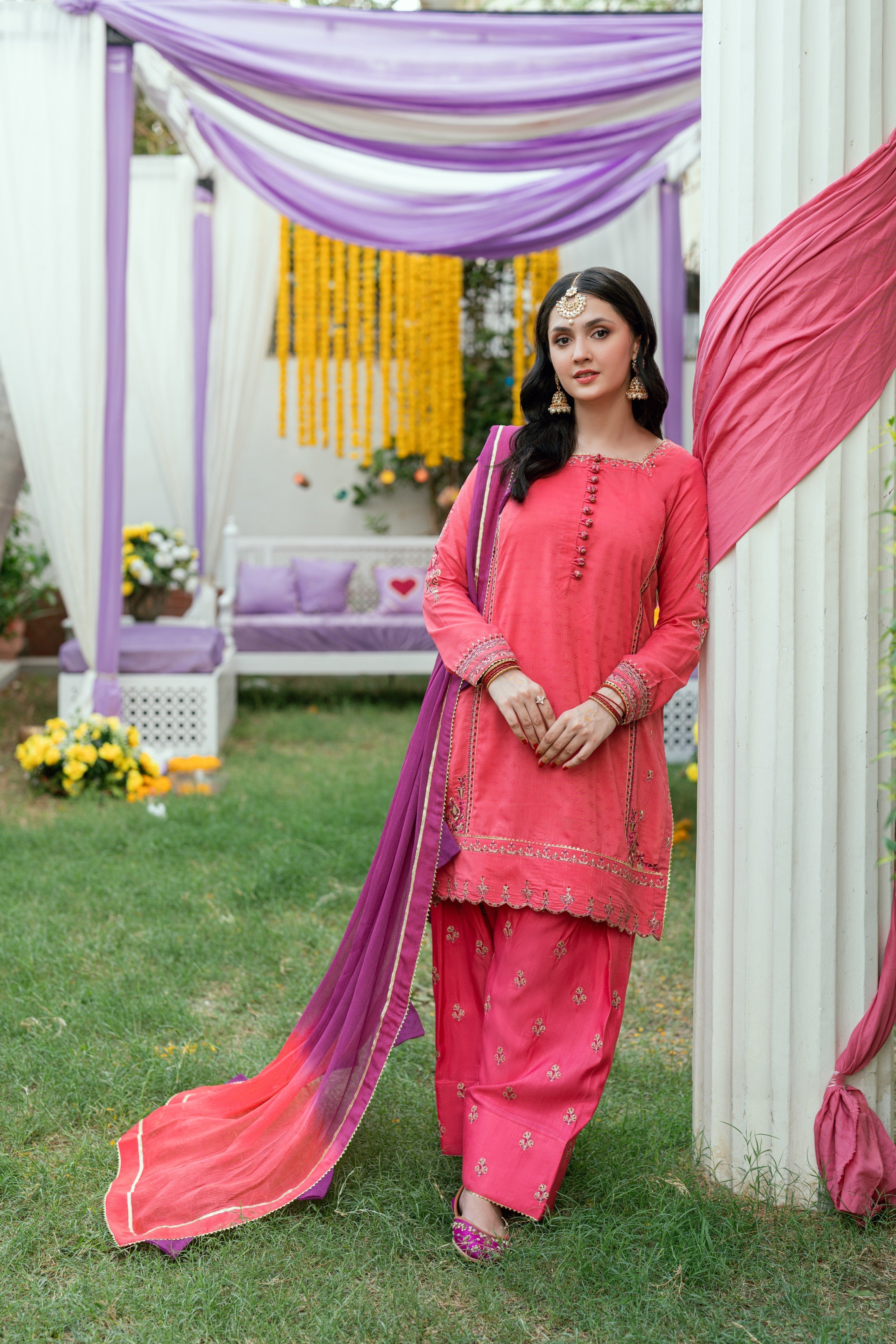 Mehndi Lagai Omal By Komal Stitched 3 Piece Wedding Formals Suit-Dilruba