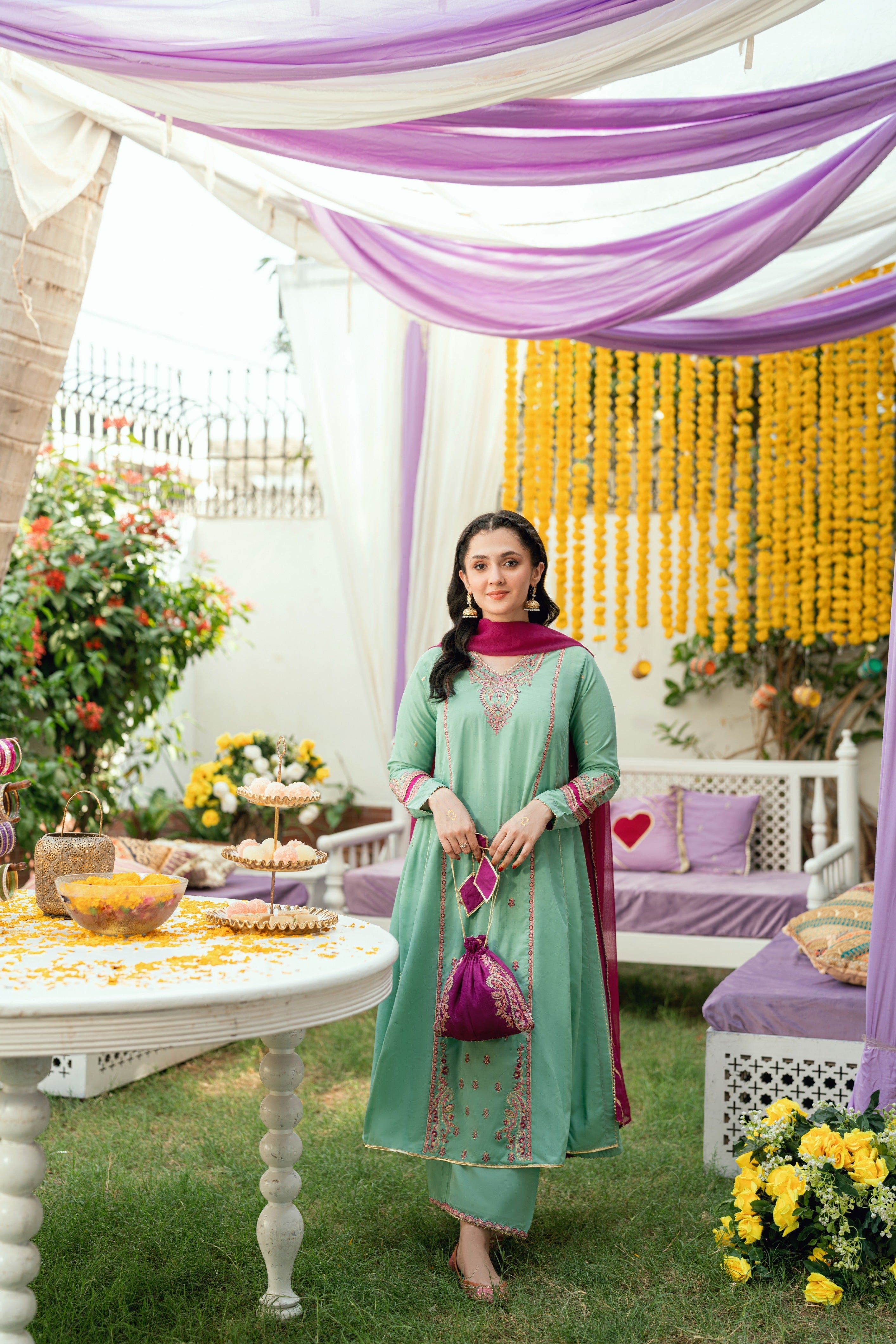 Mehndi Lagai Omal By Komal Stitched 3 Piece Wedding Formals Suit-Dua