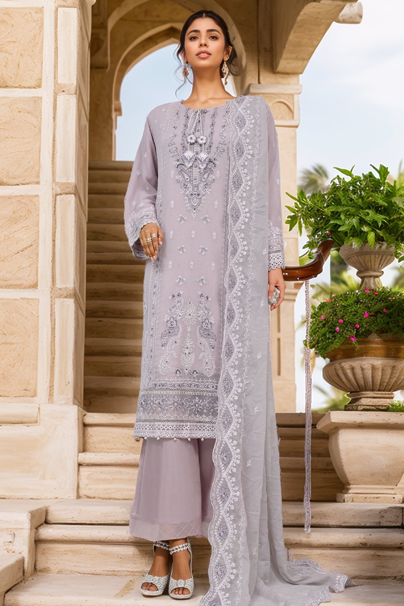 Afsany by Sada Bahar Stitched 3 Piece Luxury Chiffon Vol-12 Collection'2025-CF-5-Pink