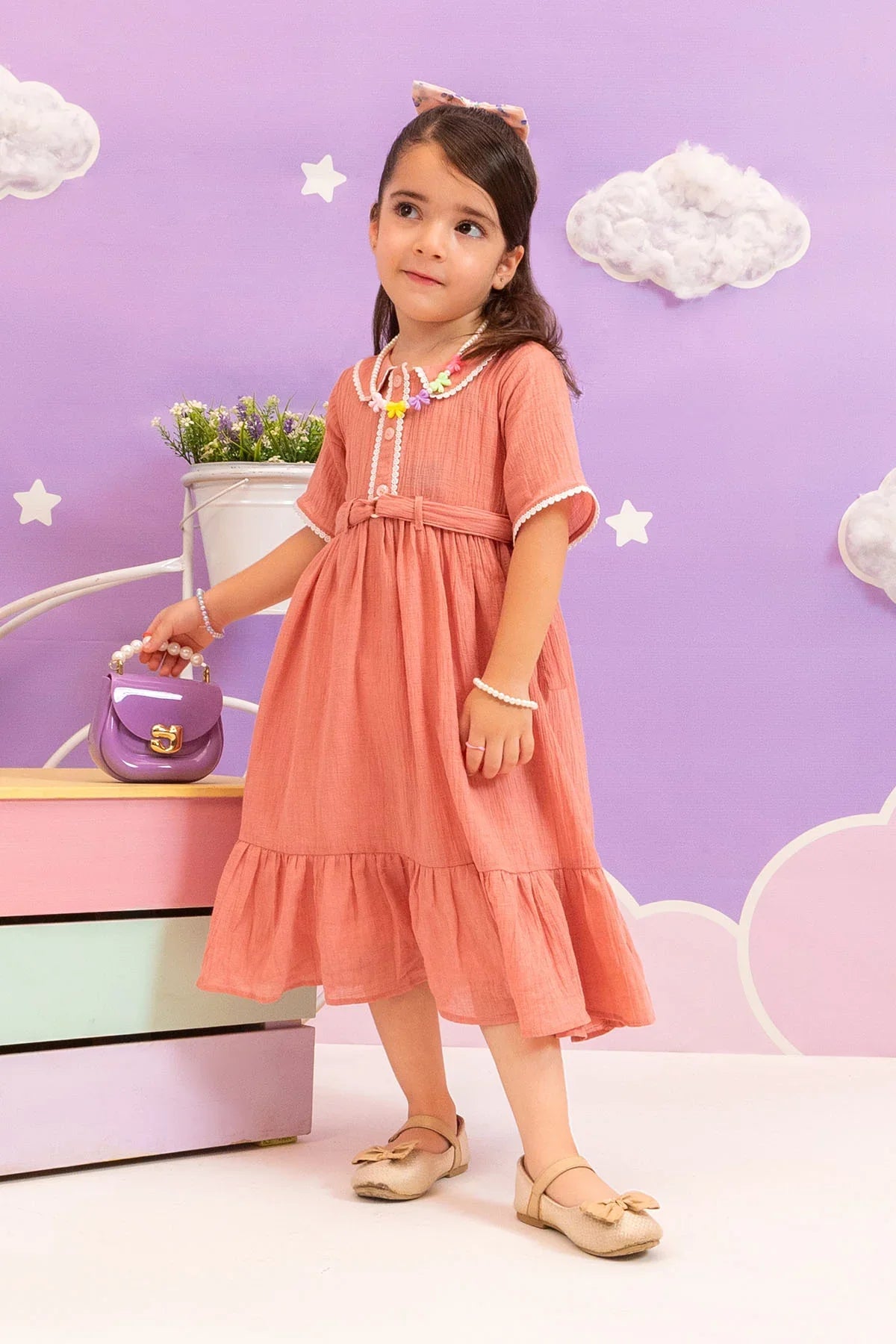 Ochre Clothing-Chambray Cotton Dress-INWD-23