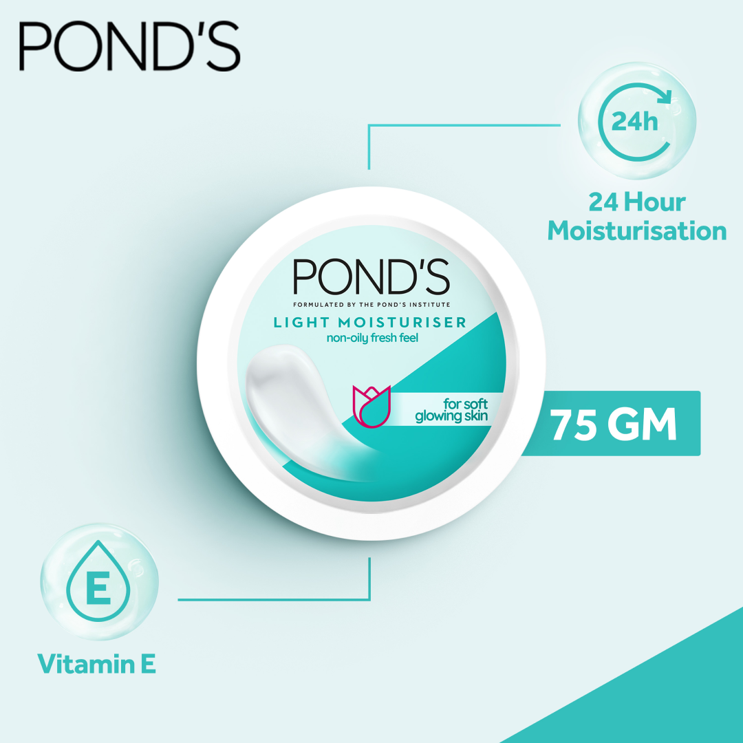 Ponds Light Moisturiser For Soft Glowing Skin Cream 75g - Snapcart.pk