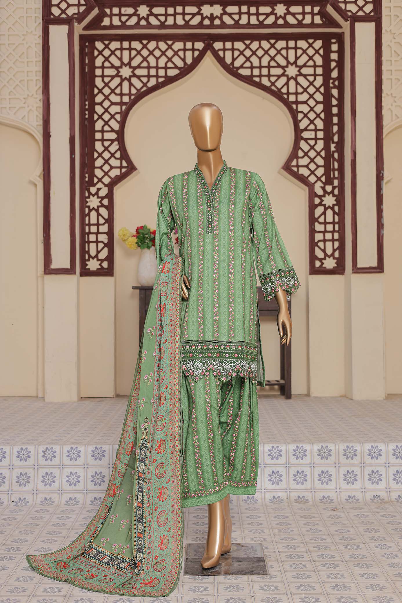 Oswah By Suntex Stitched 3 Piece Emb Chikankari Suit-OS-2562