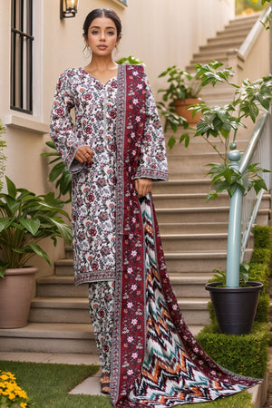 Bin Saeed Stitched 3 Piece Exclusive Printed Khaddar Vol-04 Collection'2025-WK-2397-Skin