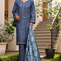 Bin Saeed Stitched 3 Piece Exclusive Printed Khaddar Vol-04 Collection'2025-WK-2396-Blue