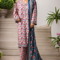 Bin Saeed Stitched 3 Piece Exclusive Printed Khaddar Vol-04 Collection'2025-WK-2390-Pink