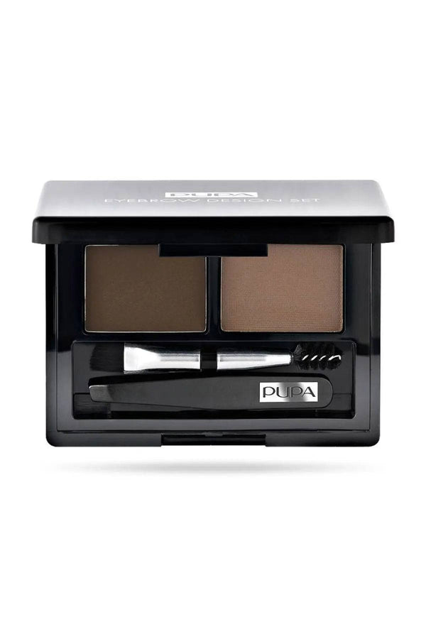 Pupa Milano - Eyebrow Design Set-Perfect Eyebrow Set- Fixative Wax + Colr Pwdr - Brown - My Store