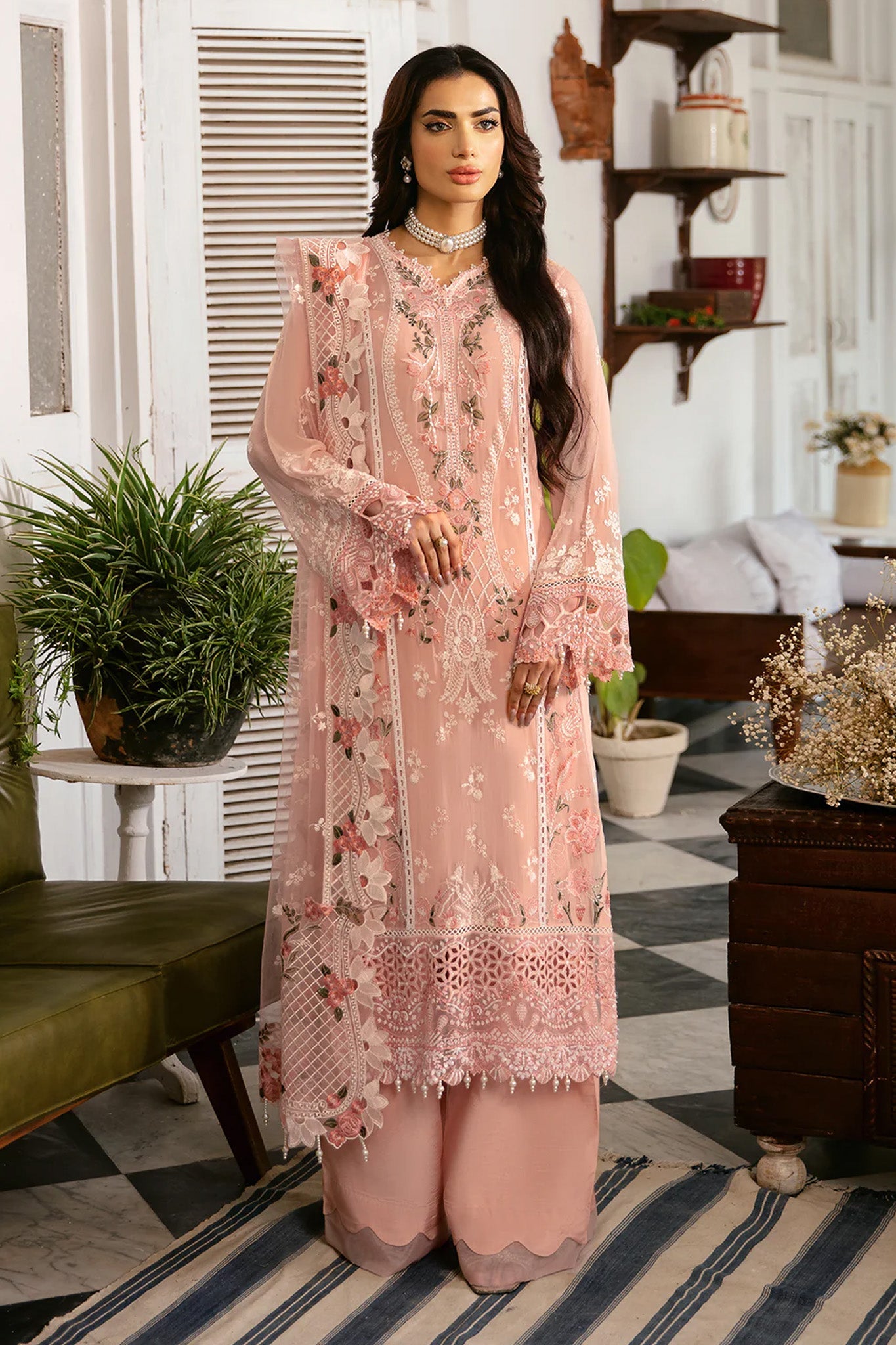 Dastak by Ramsha Unstitched 3 Piece Luxury Chiffon Vol-01 Collection'2025-Q-101