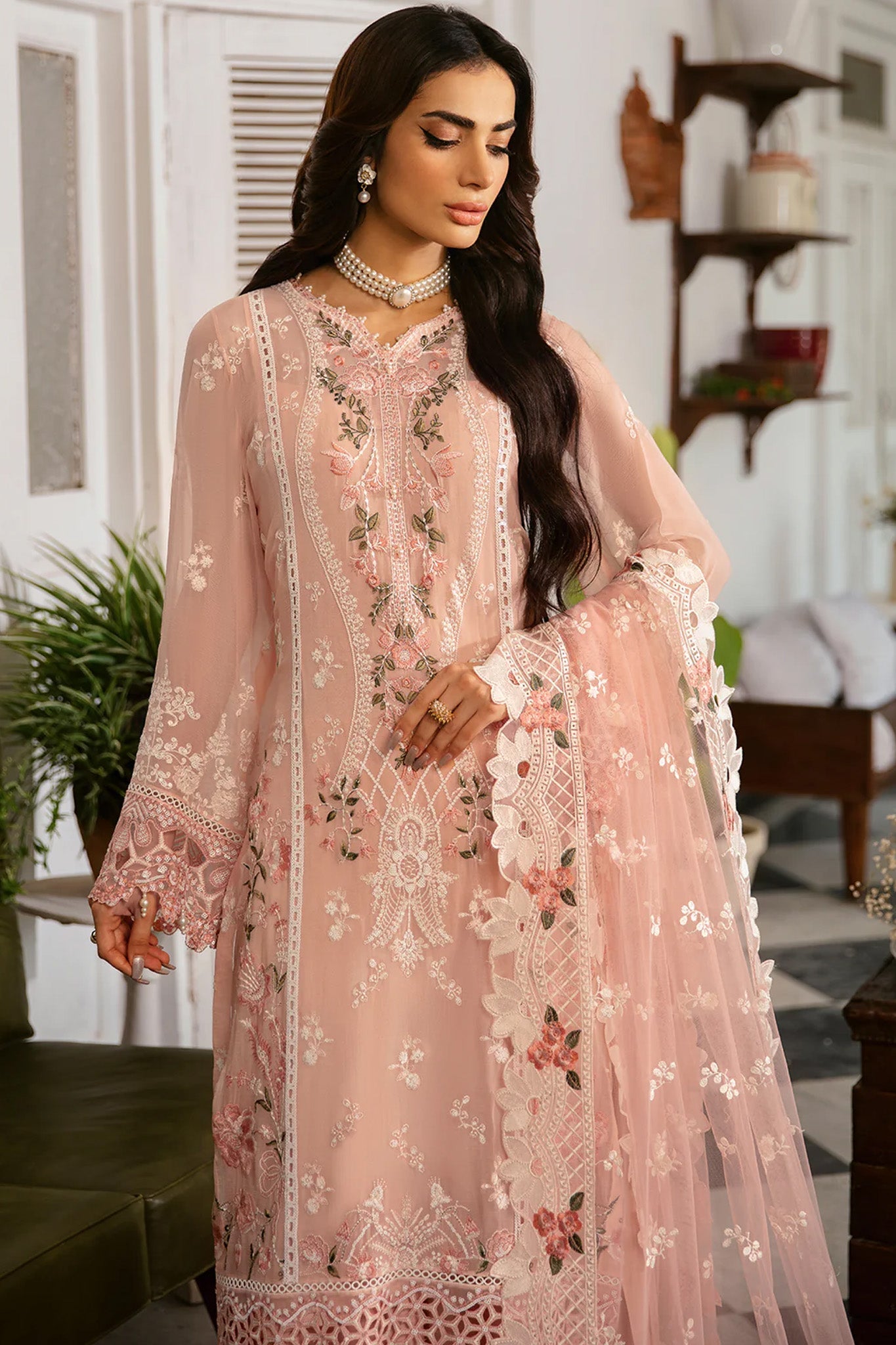 Dastak by Ramsha Unstitched 3 Piece Luxury Chiffon Vol-01 Collection'2025-Q-101