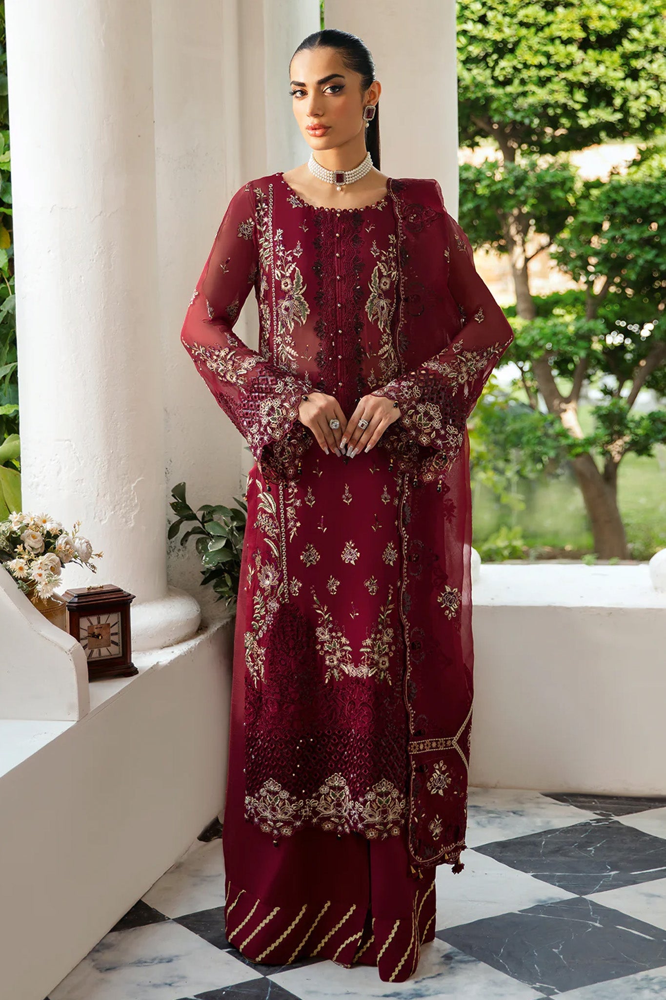 Dastak by Ramsha Unstitched 3 Piece Luxury Chiffon Vol-01 Suit-Q-103