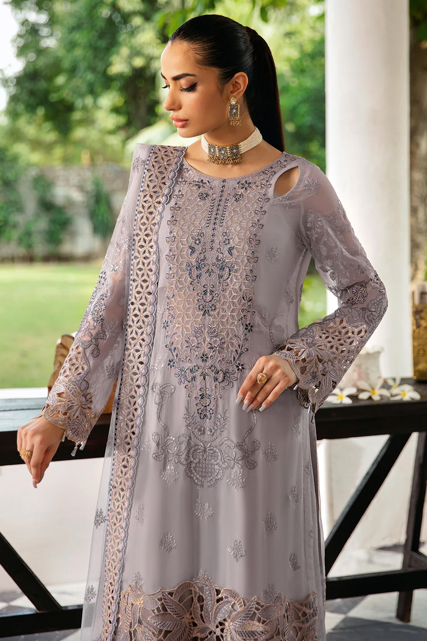 Dastak by Ramsha Unstitched 3 Piece Luxury Chiffon Vol-01 Collection'2025-Q-104