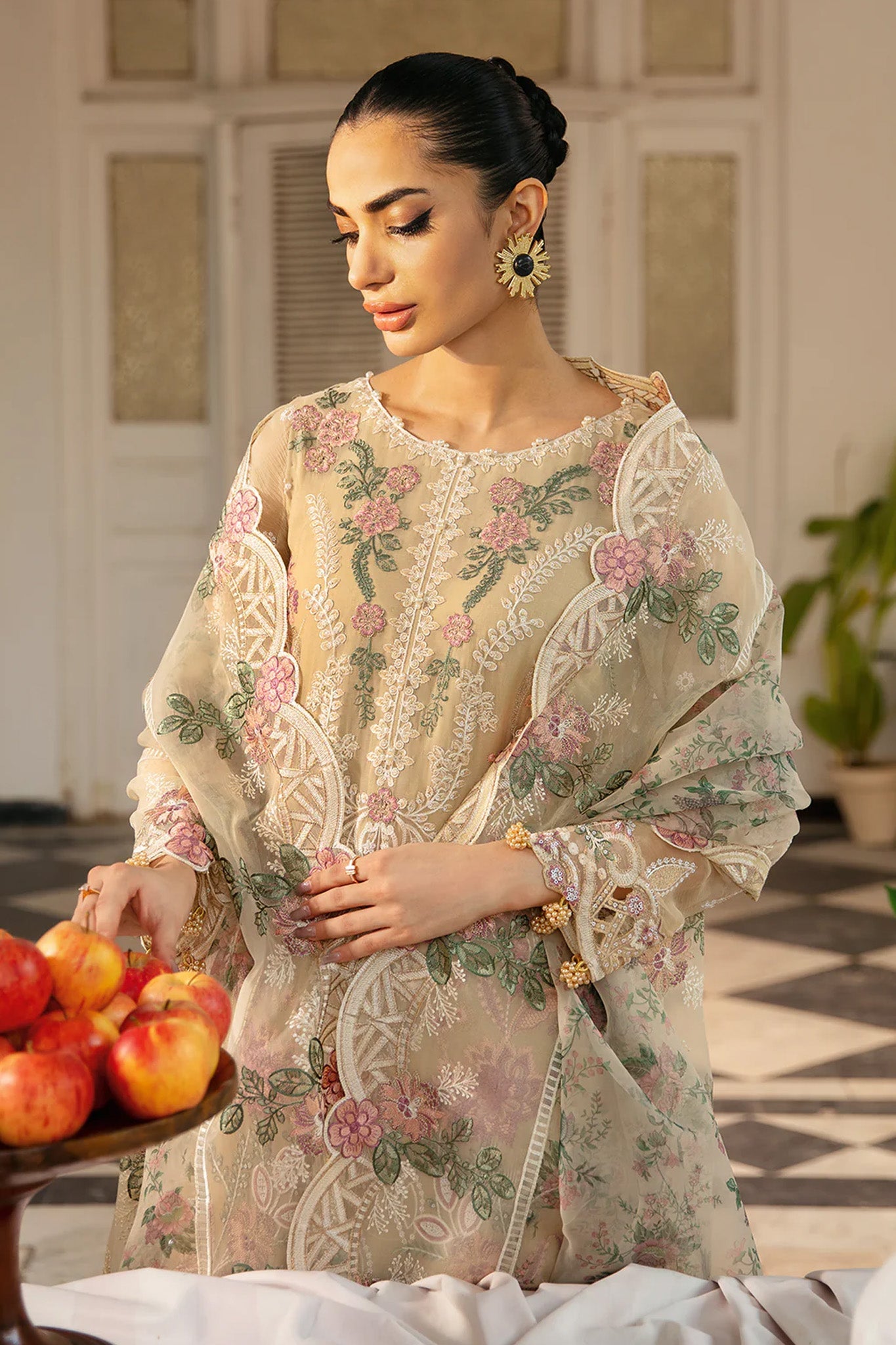 Dastak by Ramsha Unstitched 3 Piece Luxury Chiffon Vol-01 Collection'2025-Q-105