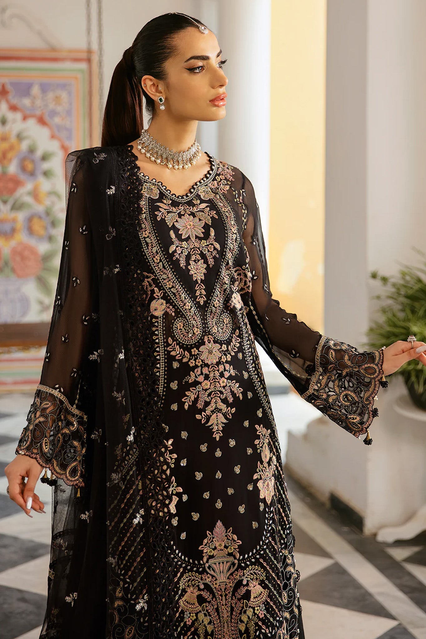 Dastak by Ramsha Unstitched 3 Piece Luxury Chiffon Vol-01 Collection'2025-Q-106