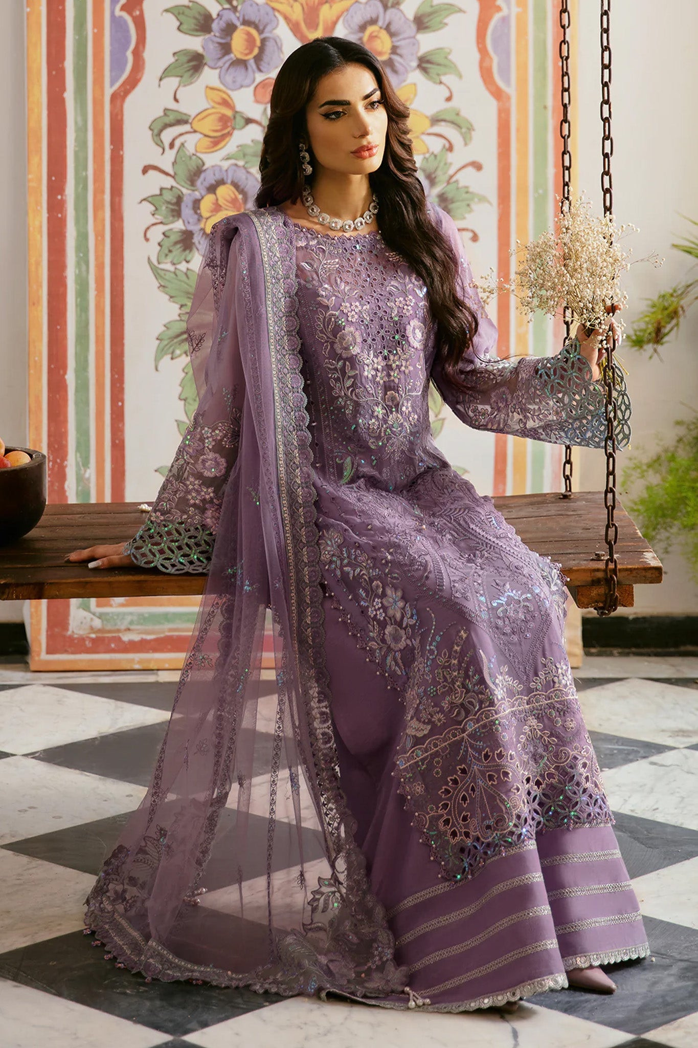 Dastak by Ramsha Unstitched 3 Piece Luxury Chiffon Vol-01 Collection'2025-Q-108