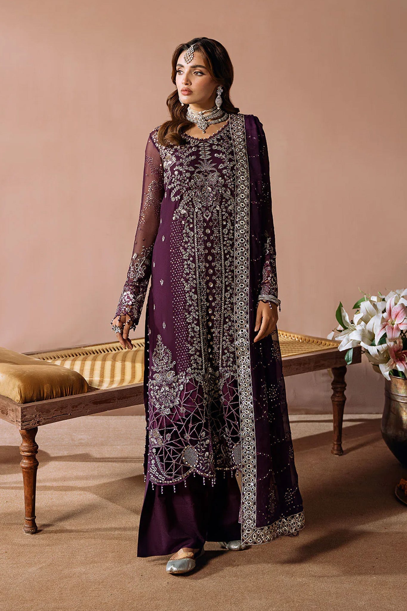 Dastak by Ramsha Unstitched 3 Piece Luxury Chiffon Vol-02 Collection'2025-Q-208