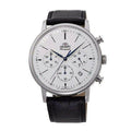 Orient Classic Black Leather Strap White Dial Quartz Watch for Gents - RA-KV0405S10B