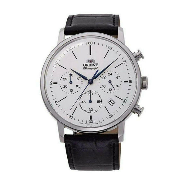 Orient Classic Black Leather Strap White Dial Quartz Watch for Gents - RA-KV0405S10B