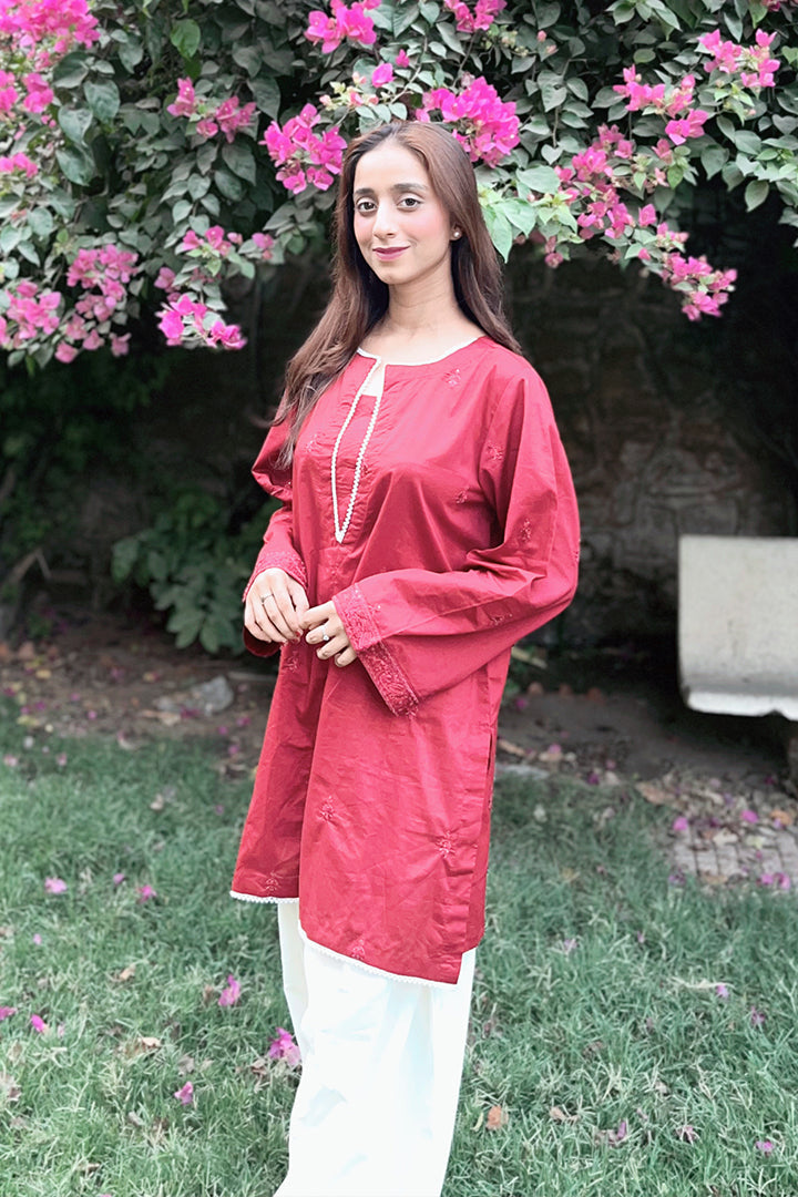 Urban Cut Stitched 2 Piece Cotton Embroidred Co- Ord Set with  Salwar