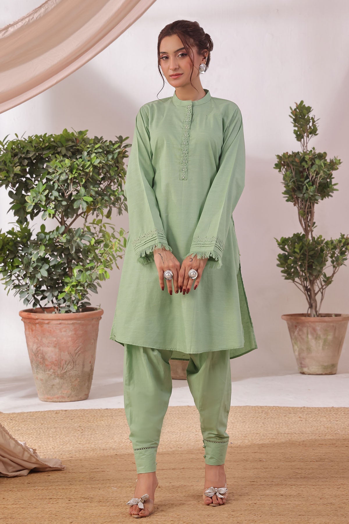 Ochre Clothing Slub Lawn Women's 2 Pc Suit