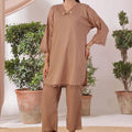 Ochre Clothing Women's Casual -Cotton Jacquard 2 Pc Suit-SOLS-22