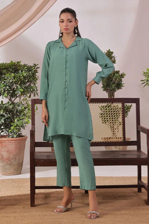 Ochre Clothing Women's Casual -Slub Cotton 2 Pc Suit-SOLS-18