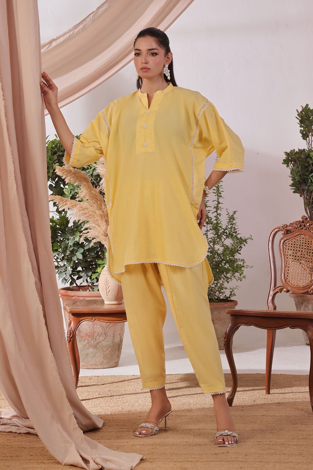 Ochre Clothing Slub Lawn Women's 2 Pc Suit
