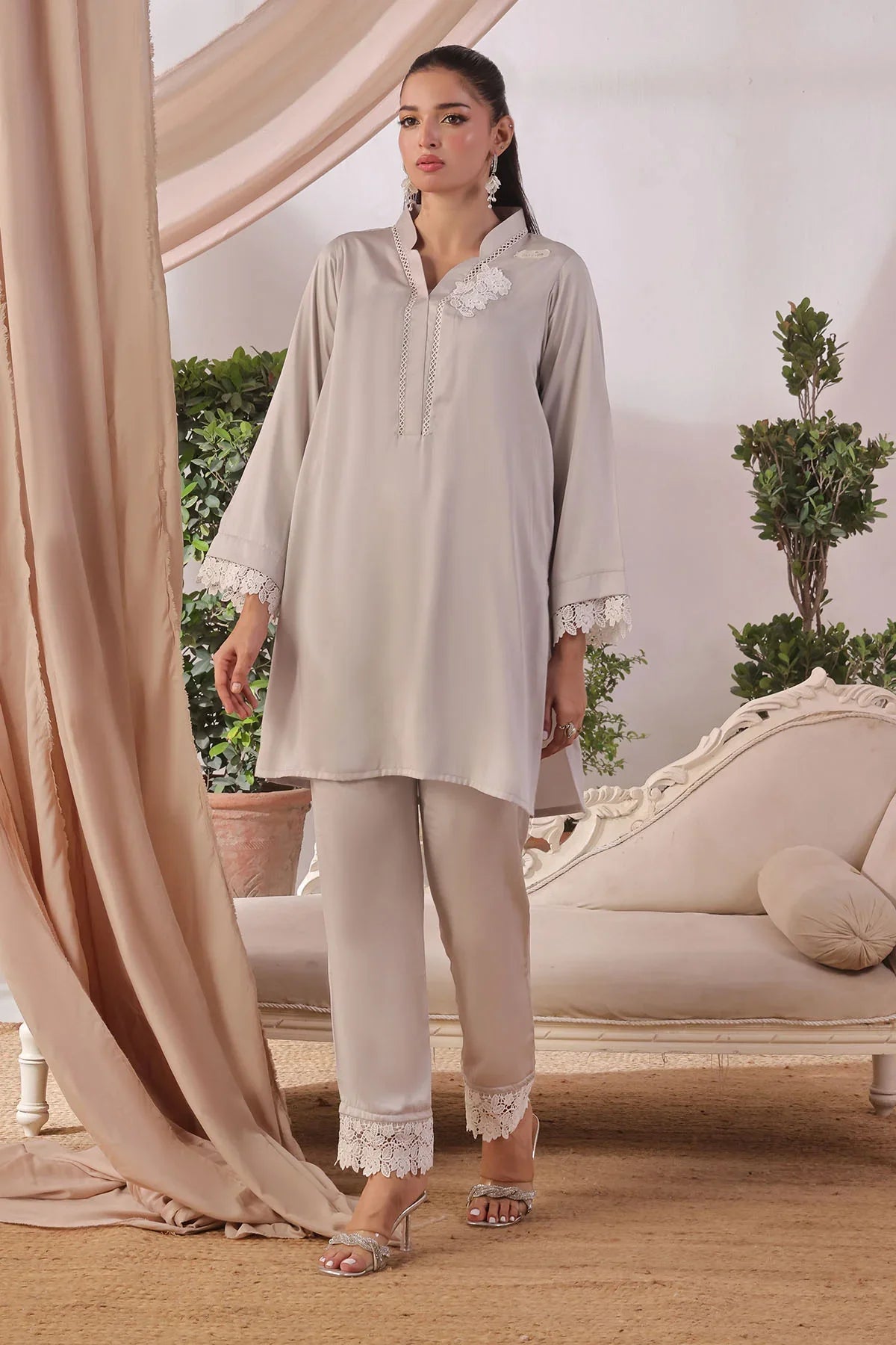 Ochre Clothing Women's Casual -Silk 2 Pc Suit-SOLS-09A