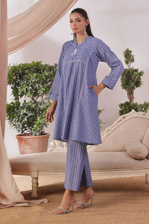 Ochre Clothing Chambray Cotton Women's 2 Pc Suit