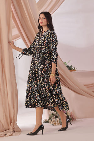 Ochre Clothing Women's Boski Linen Printed Dress