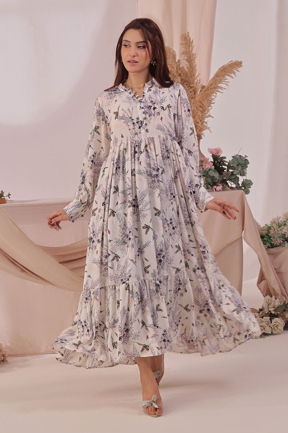 Ochre Clothing Women's Georgette Printed Dress