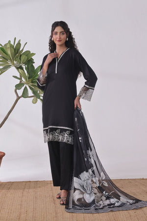 Ochre Clothing Cotton Embroidered Women's 3 Pc Suit