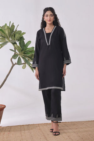 Ochre Clothing Cotton Embroidered Women's 2 Pc Suit