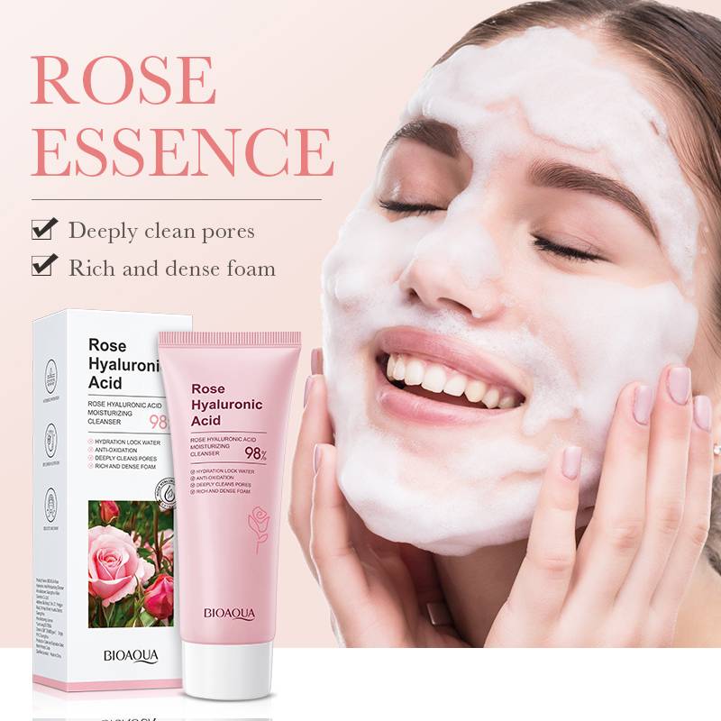Bioaqua - Rose Hyaluronic Acid Moisturizing Oil Control Facial Cleanser 100g
