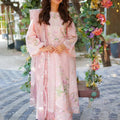 Sardinia Unstitched 3 Piece Lawn Collection-Rosewood - Sajal Ali