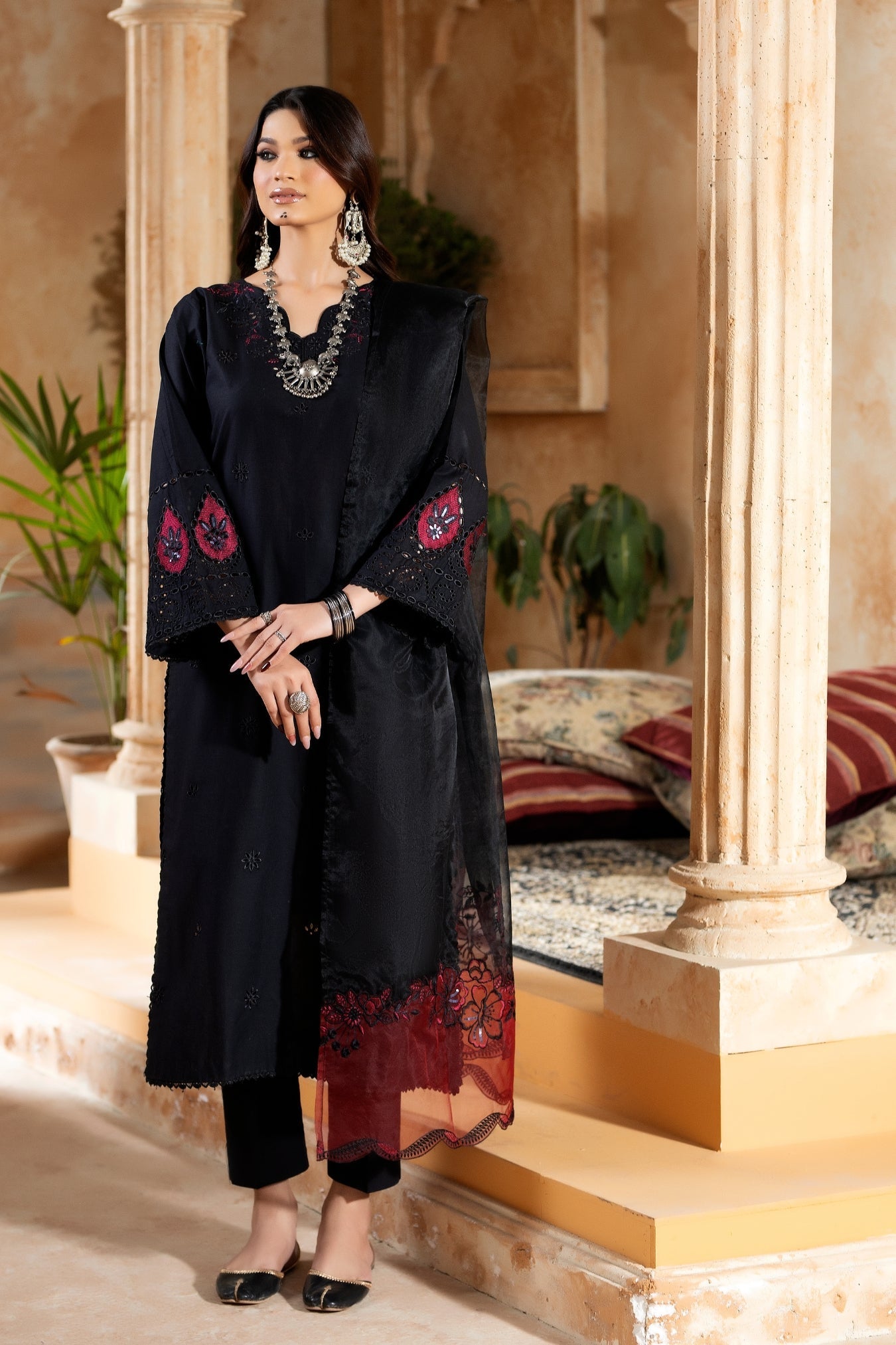 Monochrome By Inara Stitched 3 Piece Winter Suit-RUBBY DR-02