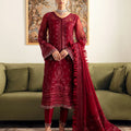 Gulaal Unstitched 3 Piece Emb Chiffon Vol-01 Suit-Ruby GL-EC-23V1-02