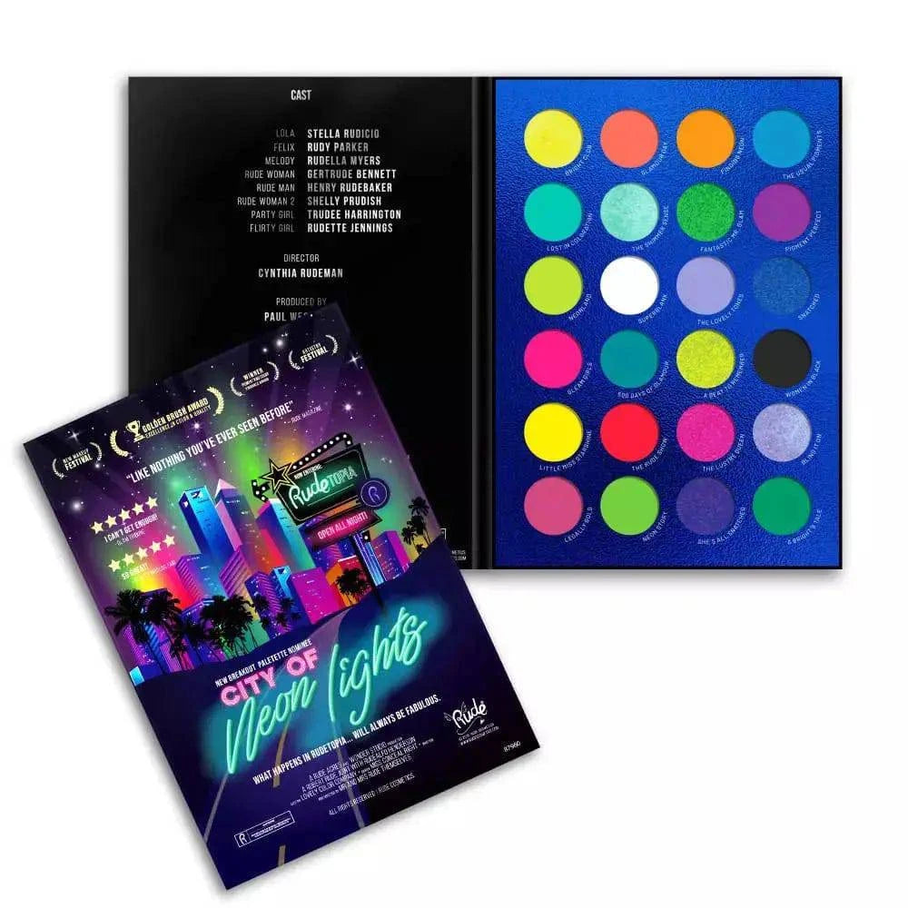 Rude Cosmetics - City of Neon Lights - 24 Vibrant Pigment & Eyeshadow Palette - My Store