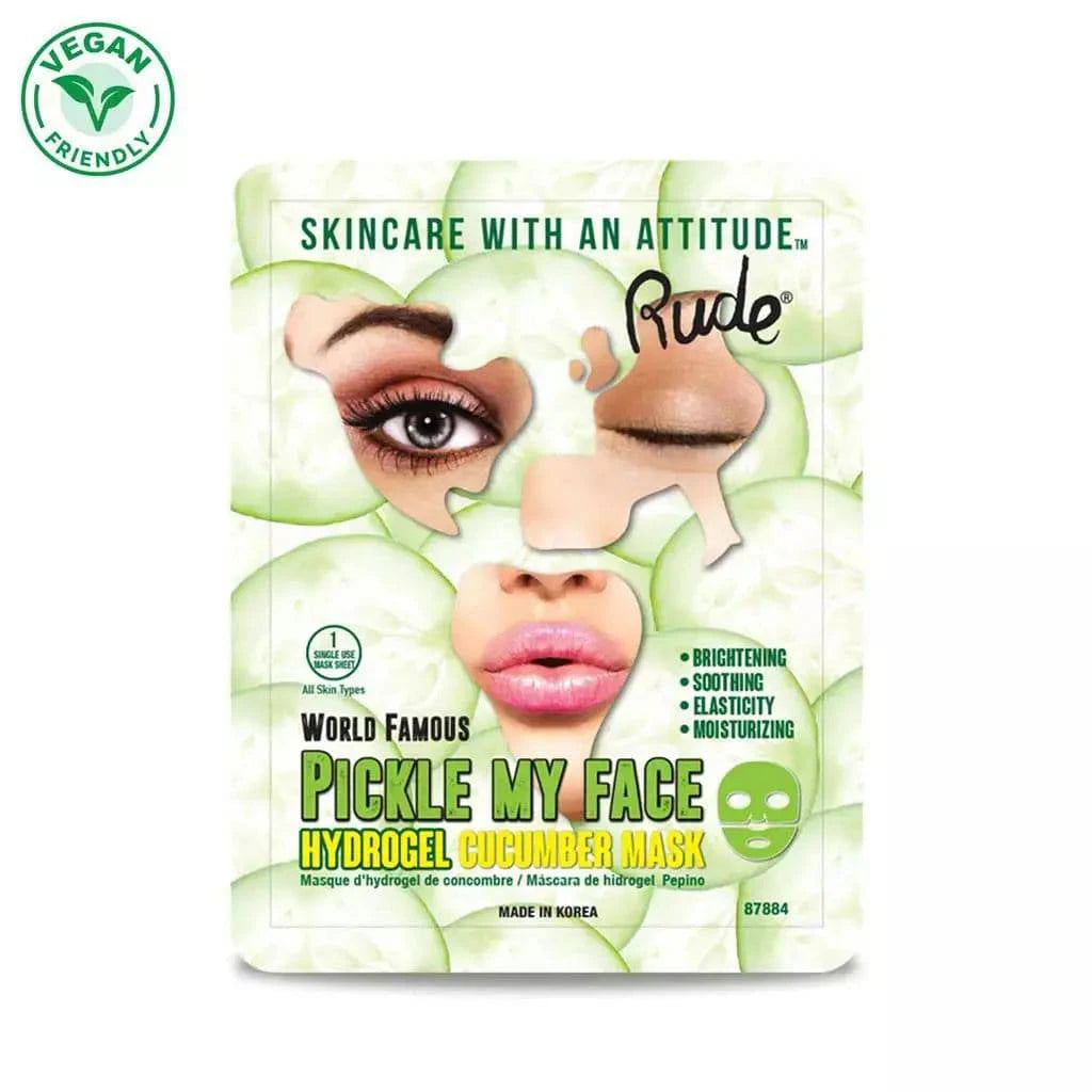 Rude Cosmetics - Pickle My Face Hydrogel Cucumber Single Mask - My Store