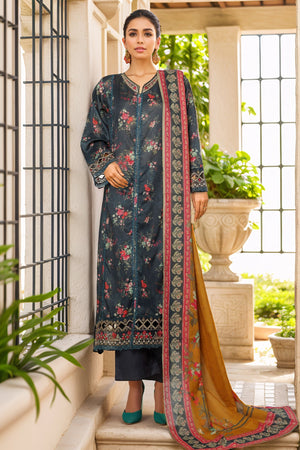 Sada Bahar Stitched 3 Piece Festive Emb Lawn Vol-01 Collection'2025-D-3989-Navy Blue