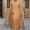 Sumi Stitched 3 Piece Emb Stiff Cotton Collection'2025-SEC-05-Orange