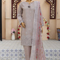 Sumi Stitched 3 Piece Emb Stiff Cotton Collection'2025-SEC-09-Dove