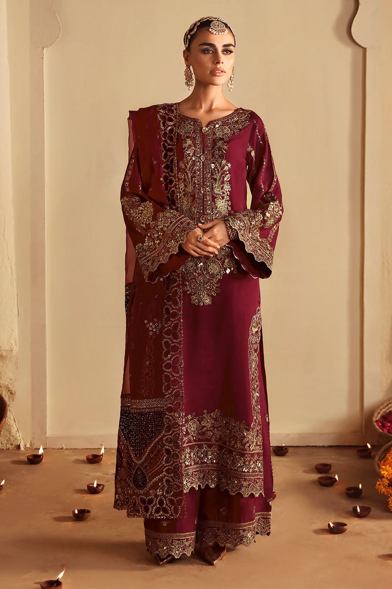 Shagna by Ramsha Unstitched 3 Piece Premium Raw Silk Collection'2025-S-04-Roshan