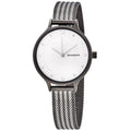 Skagen Anita Silver & Grey Mesh Bracelet White Dial Quartz Watch for Ladies- SKW-2750