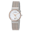 Skagen Ancher Two-tone Mesh Bracelet Mother of pearl Dial Quartz Watch for Ladies - SKW 355SSRS