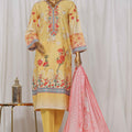Bin Saeed Stitched 3 Piece Exclusive Printed Lawn Vol-05 Collection-SM-1343-Yellow