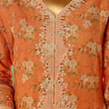 Bin Saeed Stitched 3 Piece Emb Lawn Frock Vol-03 Collection-SM-1646-Peach